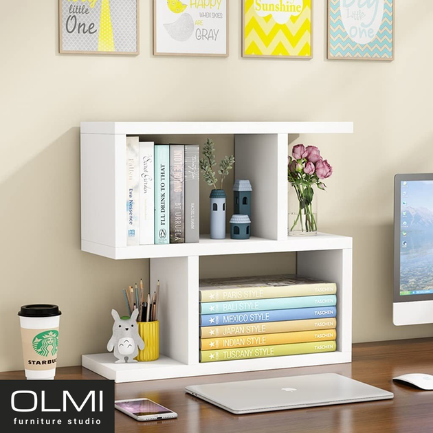 Книжная полка, стеллаж для книг, органайзер OLMI белый OM68 – купить ...