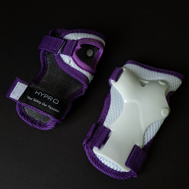 Защита детская для роликов и велосипеда Наколенники и налокотники Перчатки HYPRO Фиолетовый (6967) M - Фото 9 Защита детская для роликов и велосипеда Наколенники и налокотники Перчатки HYPRO Фиолетовый (6967) M - изображение 9