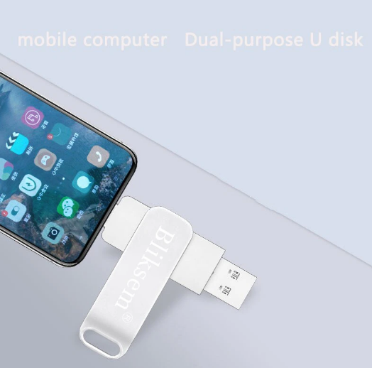 Флешка Bliksem USB 2.0 OTG 64 ГБ металлическая скоба (3в1) USB + Type-C + USB mini - Фото 4 Флешка Bliksem USB 2.0 OTG 64 ГБ металлическая скоба (3в1) USB + Type-C + USB mini - изображение 4