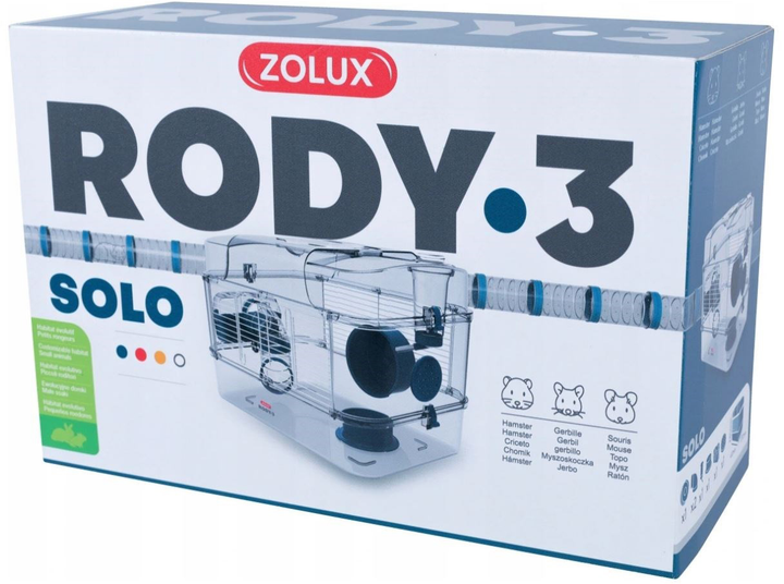 Клітка модульна для гризунів ZOLUX Rody 3 Solo Синя 41x27x28 см (DLZZOUKLA0027) (3336022060171) - зображення 2