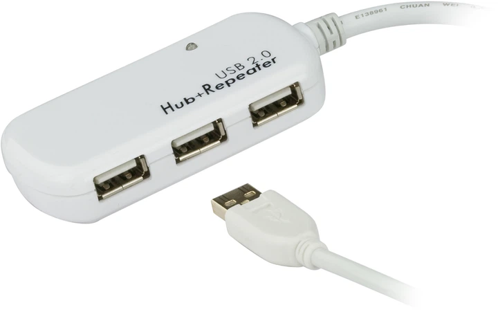 USB-A хаб 4-в-1 ATEN UE2120H 4xUSB 2.0 12 м White - Фото 1 USB-A хаб 4-в-1 ATEN UE2120H 4xUSB 2.0 12 м White - зображення 1