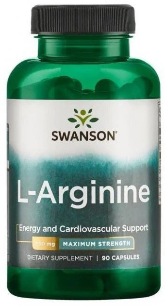 Suplement diety Swanson l-arginine forte 850mg 90 kapsułek (87614117133) - obraz 1
