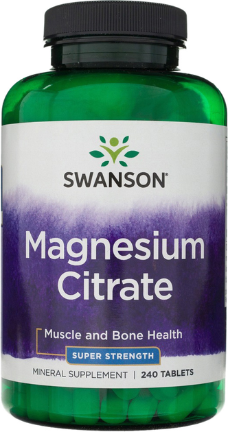 Suplementy na układ krążenia i serce Swanson magnesium citrate 225mg 240 tabletek (87614210827) - obraz 1