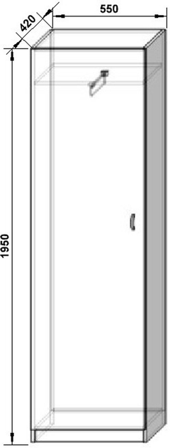 Шкаф ШК-55 Дуб Родос темный 1950х550х420 мм - Фото 7 Шкаф ШК-55 Дуб Родос темный 1950х550х420 мм - изображение 7