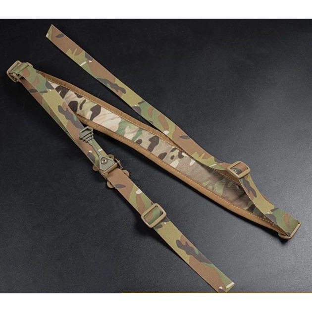 Двоточковий збройовий тактичний ремінь для автомата АК, AR Multicam ремінь для зброї Мультикам WOS789 - зображення 2
