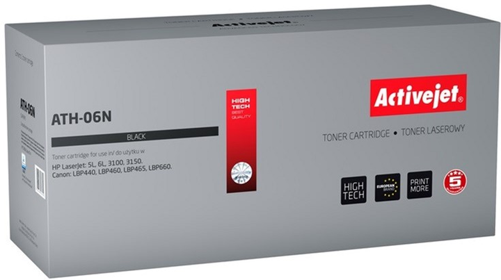 Toner Activejet Supreme do HP 06A C3906A, Canon EP-A Black (ATH-06N) - obraz 1