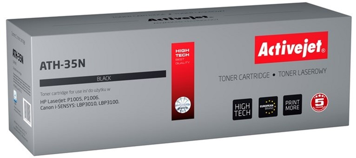 Toner Activejet Supreme do HP 35A CB435A, Canon CRG-712 Black (ATH-35N) - obraz 1