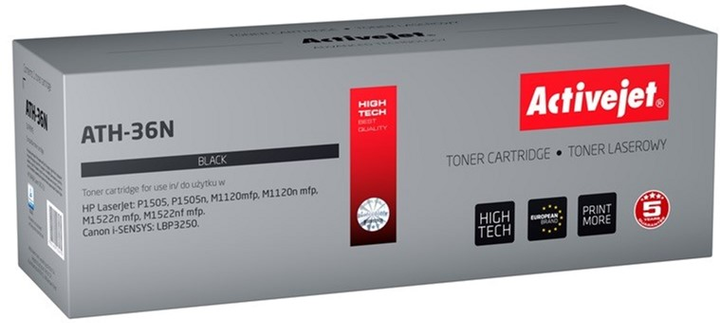Toner Activejet Supreme do HP 36A CB436A, Canon CRG-713 Black (ATH-36N) - obraz 1
