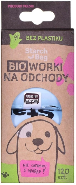 Worki Starch Bag Kompostowalne BIOworki 8x15 szt. Niebieskie (DLZSRHNSP0005) - obraz 1