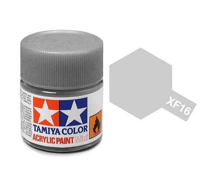Акриловая краска XF16 алюминий (Flat Aluminum) 10мл Tamiya 81716