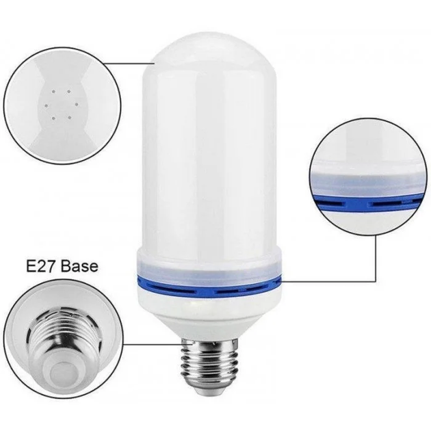 Лампа LED Flame Bulb с эффектом пламени огня E27 - изображение 2