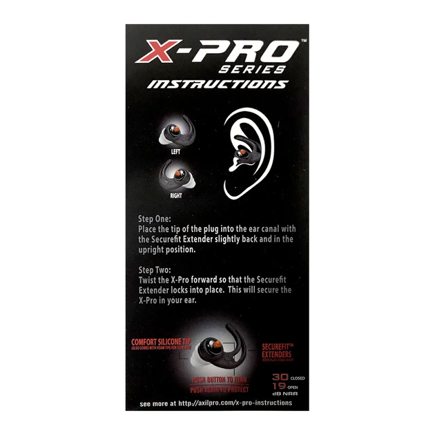 Беруші X-Pro Passive Ear Protection Axil Black (Kali) - Фото 4 Беруші X-Pro Passive Ear Protection Axil Black (Kali) - зображення 4