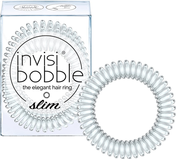 Gumka-bransoletka do włosów Invisibobble Slim Crystal Clear 3 szt (4260285377150) - obraz 1