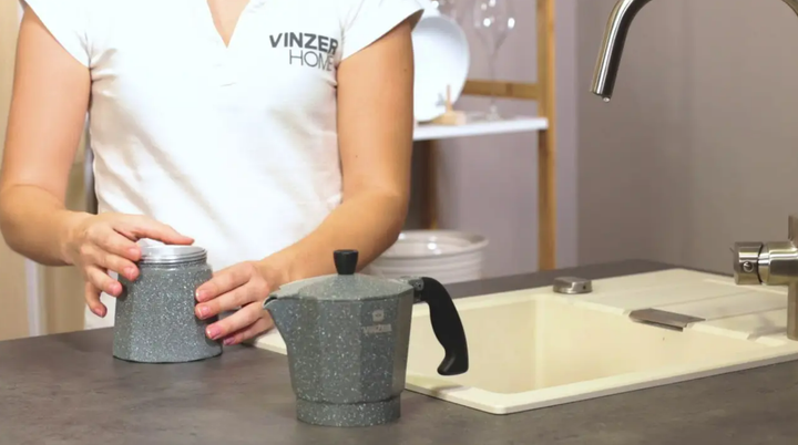 Гейзерна кавоварка 120 мл Vinzer Moka Granito на 3 чашки (50397) - зображення 3