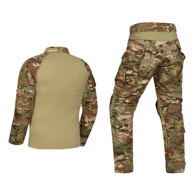 Тактичний костюм Multicam, штурмова військова форма, сорочка з довгим рукавом та штани з наколінниками Мультикам р.M - зображення 2