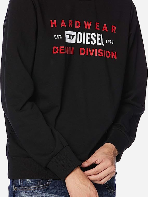 Bluza bez kaptura męska Diesel S-GIRK-K10 A00320RHATY9XX L (5US) Czarna (8059038537950) - obraz 3