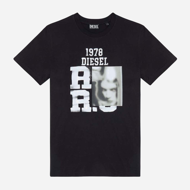 T-shirt Diesel T-DIEGOR-E13 A068040CATM9XX M (4US) Czarny (8052105037797) - obraz 4