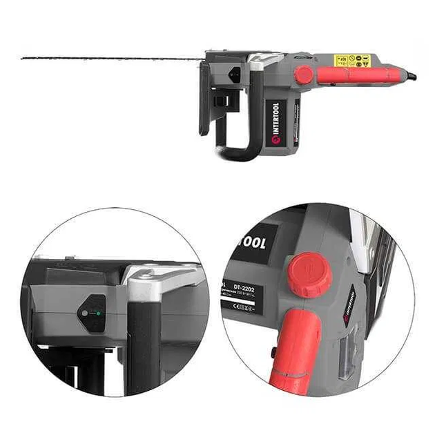 Пила ланцюгова електрична INTERTOOL DT-2202, в комплекті з робочими рукавичками - зображення 3