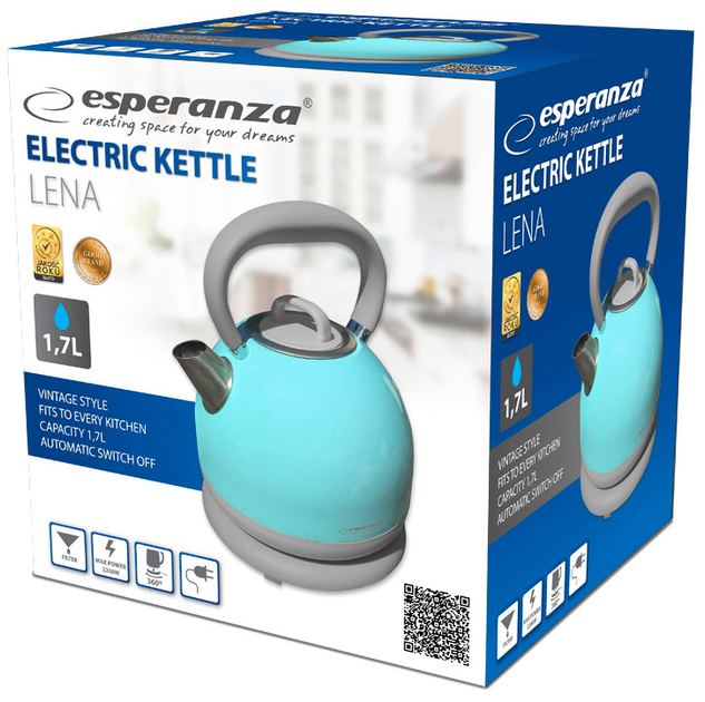 Електрочайник Esperanza EKK030B LENA 1.7 L Blue - зображення 5