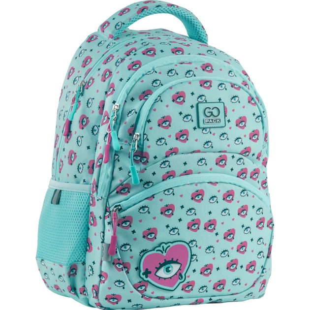 Рюкзак школьный GoPack 175 Hearts GO23-175M-1 580 г 39x29x12 см бирюзовый - изображение 2