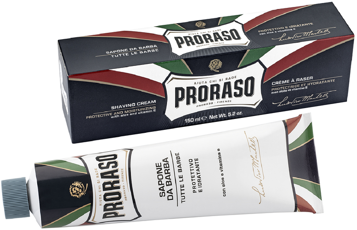 Ochronny krem do golenia Proraso z ekstraktem z aloesu i witaminą E 150 ml (8004395001477) - obraz 1