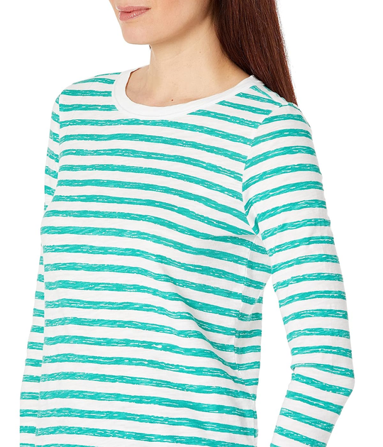 Лонгслив Elliott Lauren Broken Stripe Crew Neck Striped Top with Raw Edge  Detail Jade, XS (42) (11747850) от продавца: FR – в интернет-магазине  ROZETKA