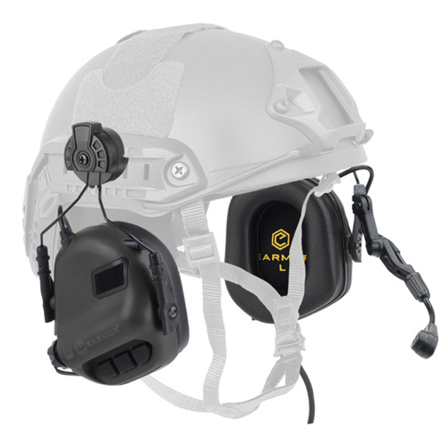 Активные тактические наушники с коммуникационной гарнитурой Earmor M32H для шлемов. - изображение 1