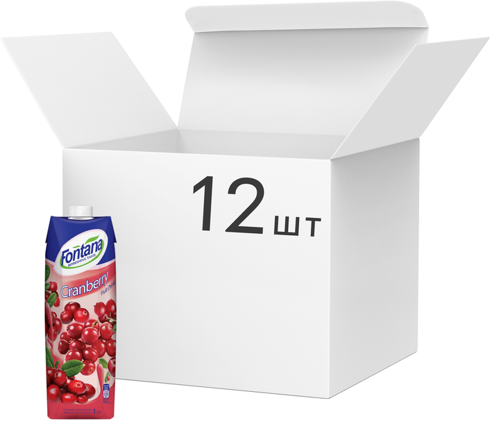 Упаковка сока Fontana Клюквенный 1 л х 12 шт (7290011115326) – купить в ...