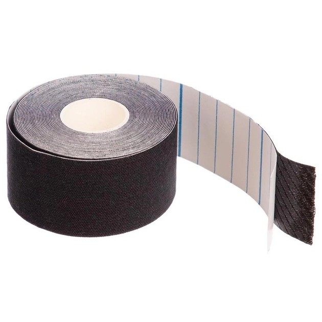 Кінезіо тейп у рулоні 5 см х 5м 73791 (Kinesio tape) еластичний пластир, чорний - зображення 2