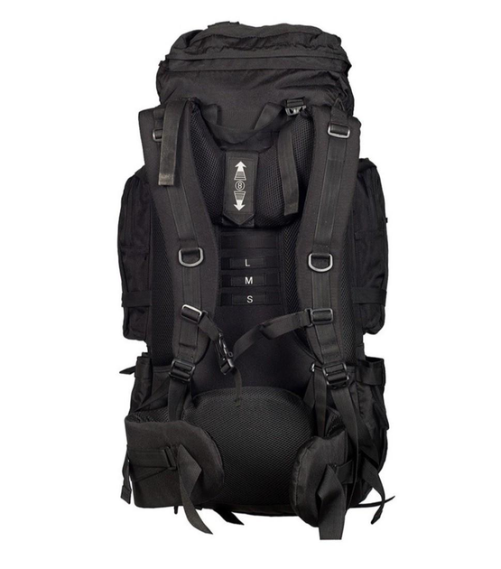Тактичний каркасний похідний рюкзак Over Earth модель F625 80 літрів Чорний - зображення 2
