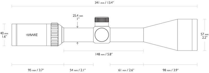 Оптичний прилад Hawke Vantage 4-12х50 сітка Mil Dot з підсвічуванням - зображення 2