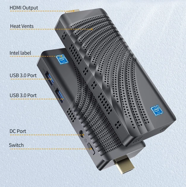 Мини-ПК NiPoGi Mini PC Stick, Intel Celeron N4000 Windows 10 Pro Мини-ПК NiPoGi Mini PC Stick, Intel Celeron N4000 Windows 10 Pro