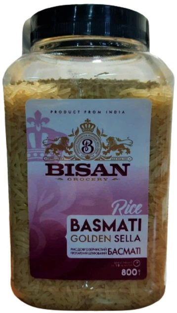 Рис Bisan Басмати Golden Sella 800 г (0.8 кг) (4820186122770) - Фото 1 Рис Bisan Басмати Golden Sella 800 г (0.8 кг) (4820186122770) - изображение 1