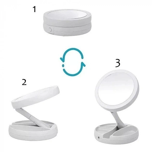 Настольное зеркало с подсветкой Led и увеличением для макияжа My Fold Away - изображение 3