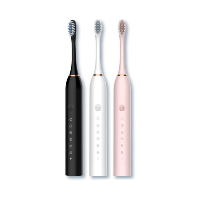 Ультразвуковая зубная щетка с 4 насадками Sonic Toothbrush X-3 Pink ...