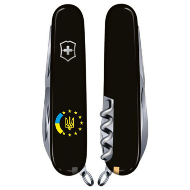 Нож Victorinox Climber Ukraine Black "Україна ЄС" (1.3703.3_T1130u) - изображение 2