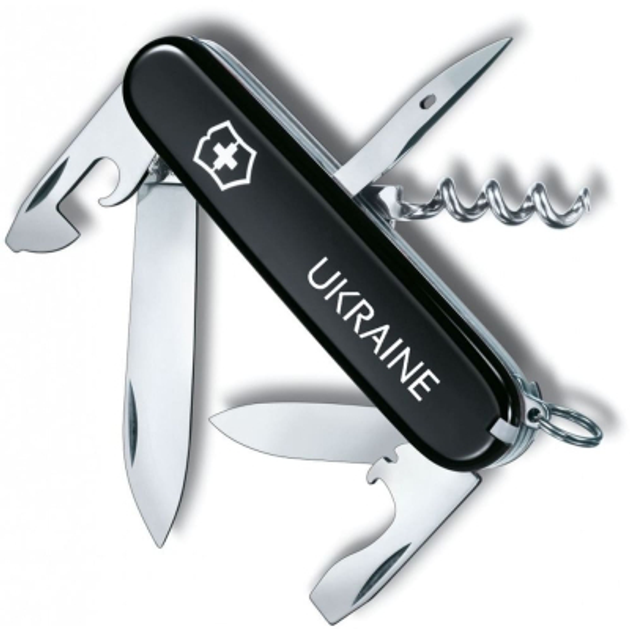 Нож Victorinox Spartan Ukraine Black "Ukraine" (1.3603.3_T0140u) - изображение 1