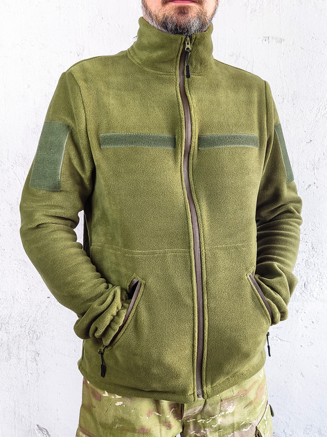Военная флисовая кофта на молнии Garment Factory оливковая Флиска ВСУ флисова куртка с карманами РАЗМЕР 58 4XL - изображение 1