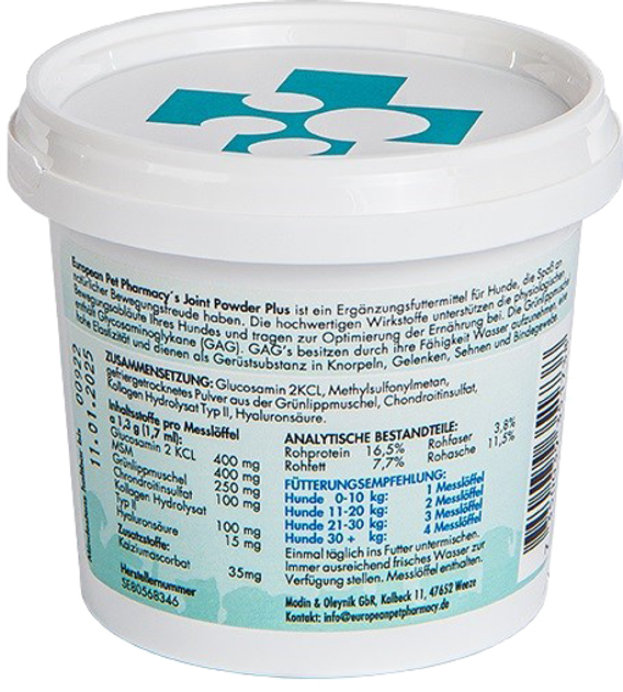 Suplement diety z kolagenem na stawy dla psów EUROPEAN PET PHARMACY Joint 140 g (7350039351738) - obraz 2