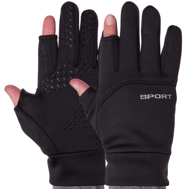 Рукавички для полювання та риболовлі рукавички спінінгіста SP-Sport BC-9240 розмір L чорний - зображення 1