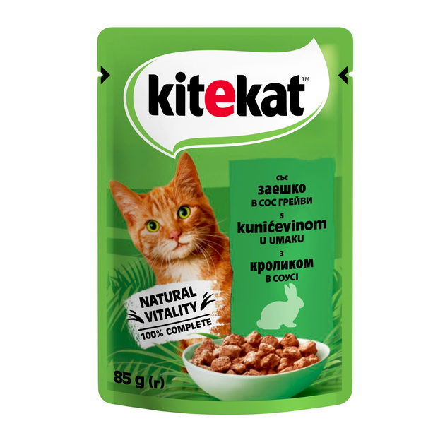 Упаковка влажного корма для кошек Kitekat с кроликом в соусе 28 шт по ...