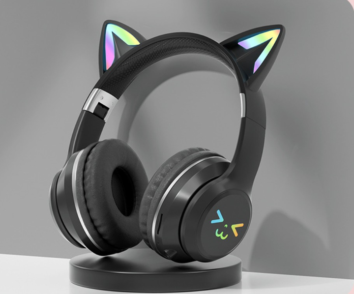 Беспроводные наушники CATEAR BT612 с кошачьими ушками, подсветкой ...