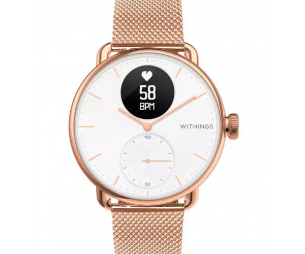 Смарт Годинник Withings ScanWatch 38mm Rose Gold / Grey + Bracelet Milanese Wristband 18mm Rose Gold - Фото 1 Смарт Годинник Withings ScanWatch 38mm Rose Gold / Grey + Bracelet Milanese Wristband 18mm Rose Gold - изображение 1