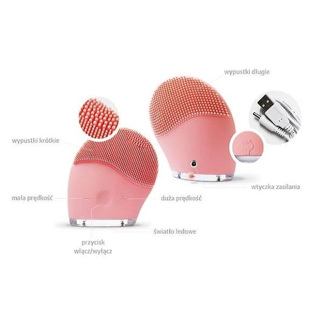 Puffi soniczna szczoteczka do twarzy różowa (5906395865017) - obraz 3