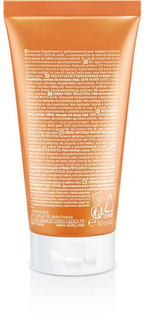 Сонцезахисний крем Vichy Capital Idéal Soleil Velvety Cream Complexion SPF 50+ для обличчя 50 мл (3337871324445) - зображення 3