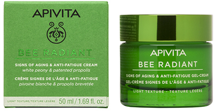 Żel-krem o lekkiej konsystencji Apivita Bee Radiant do ochrony przed oznakami starzenia i śladami zmęczenia 50 ml (5201279074241) - obraz 1