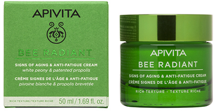 Apivita Bee Radiant Rich Texture Krem do ochrony przed oznakami starzenia i oznakami zmęczenia 50 ml (5201279074258) - obraz 1