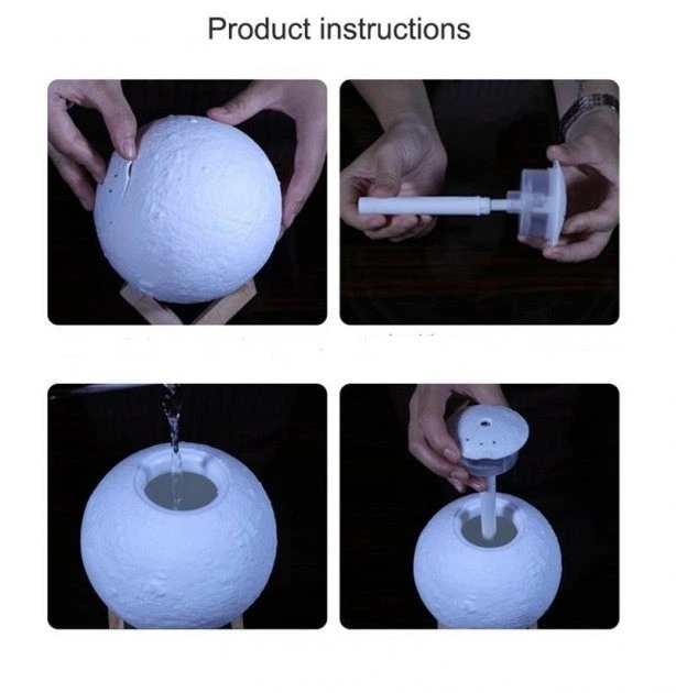 Зволожувач повітря Humidifier 3D Moon Lamp Light Diffuser у формі місяця - Фото 4 Зволожувач повітря Humidifier 3D Moon Lamp Light Diffuser у формі місяця - зображення 4