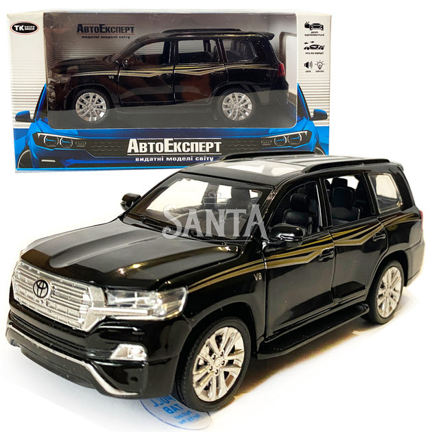 Машинка металлическая детская Toyota Land Cruiser V8 внедорожник, тойота ленд крузер, черный, Автоэксперт, 1:32, звук, свет, инерция, открываются двери багажник капот, 16*6*4см. (LF-68682) - Фото 1 Машинка металлическая детская Toyota Land Cruiser V8 внедорожник, тойота ленд крузер, черный, Автоэксперт, 1:32, звук, свет, инерция, открываются двери багажник капот, 16*6*4см. (LF-68682) - изображение 1