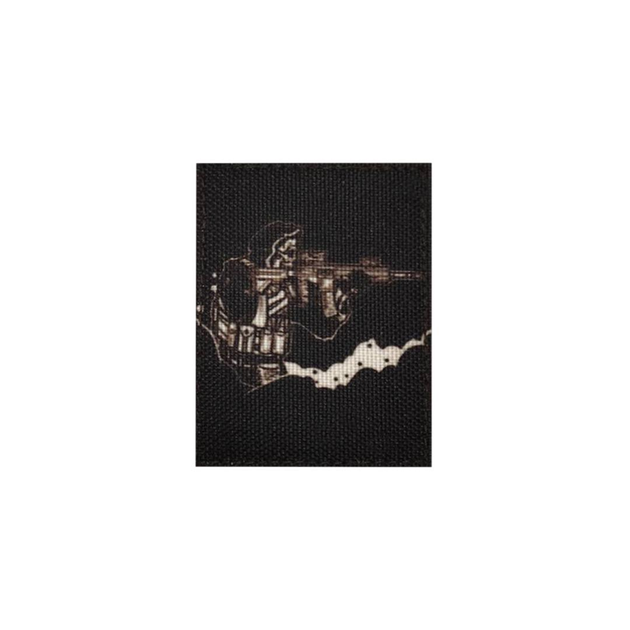 Военный шеврон на липучке Oxford 1000D Memento mori 2 50х65 мм Чёрно-белый - изображение 1